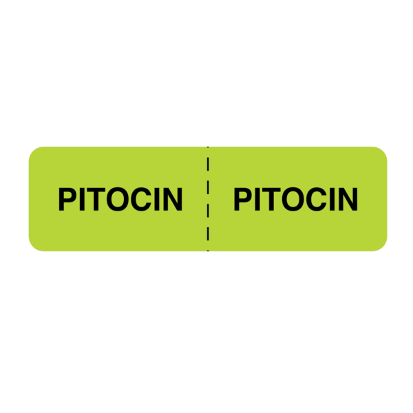 Nevs IV Drug Line Label - Pitocin/Pitocin 7/8" x 3" Flr Chart w/Black N-10355